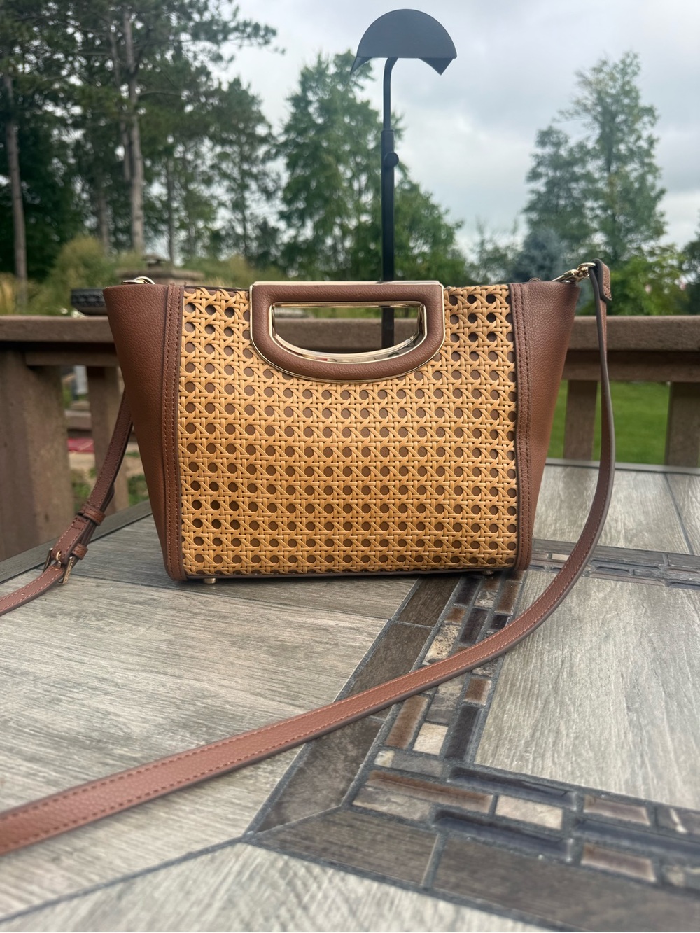 NWOT Anne Klein Caning Small Satchel Bag Crossbody